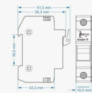 Base Fusível 1000VDC